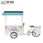 EQT 138L ή 110L το μπροστινό ποδήλατο παγωτού φορτίων τρίκυκλο για το συνεχές ρεύμα πωλήσεων τροφοδότησε τα τρίκυκλα τρόφιμα Trike κάρρων ψυκτήρων
